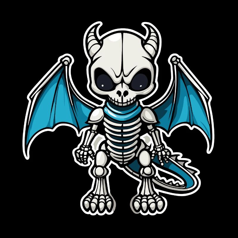 Illustration de squelette de dragon mignon