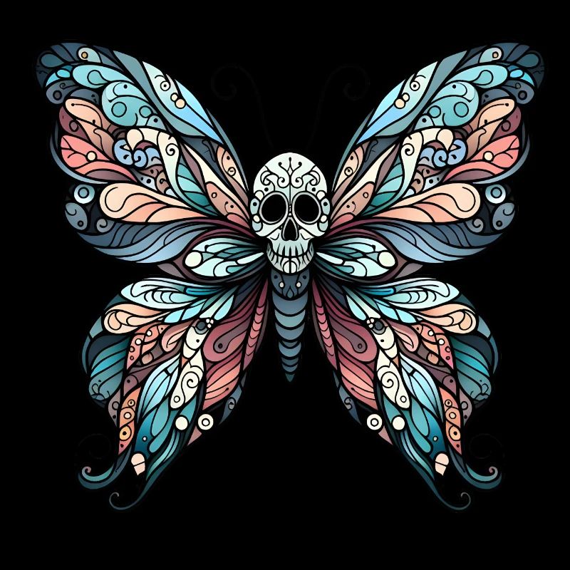 Düsterer Schmetterling mit Totenkopf