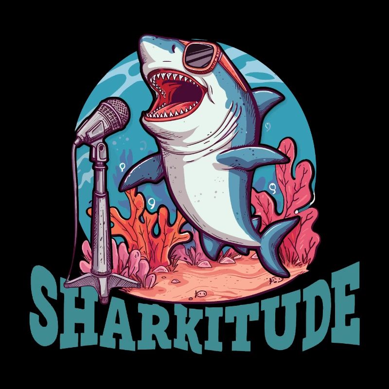 Sharkitude Shark singt mit Haltung