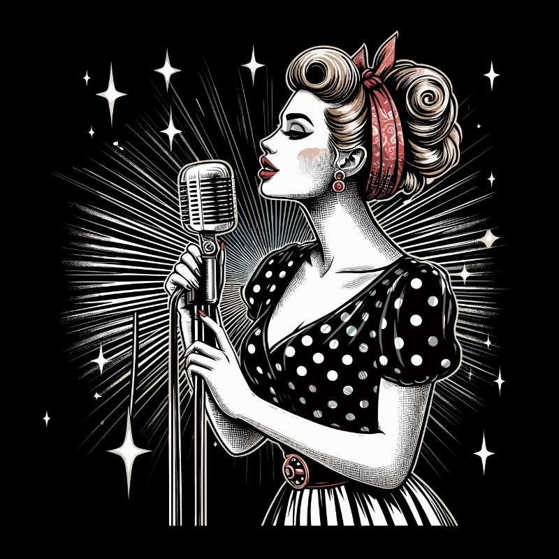 Rockabilly Singer Wife Microphone Microphone Gift
