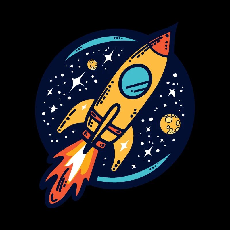 Rocket Traveling Through Space