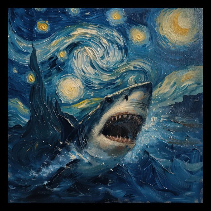 Requin, Requin, Poisson, Van Gogh, Nuit étoilée
