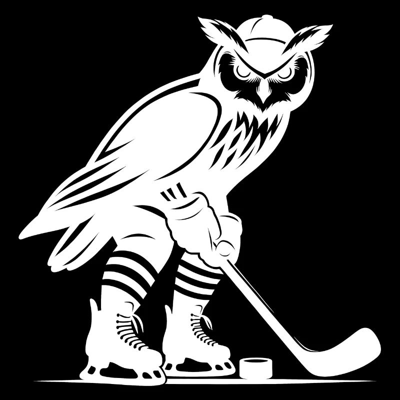 Eule Eishockey Nachtsport Design