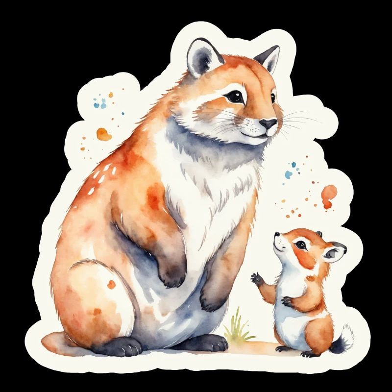 Tierfamilie Mutter Sohn