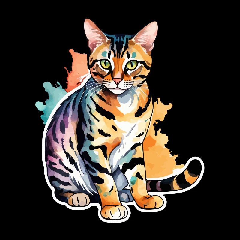Chat du Bengale Aquarelles