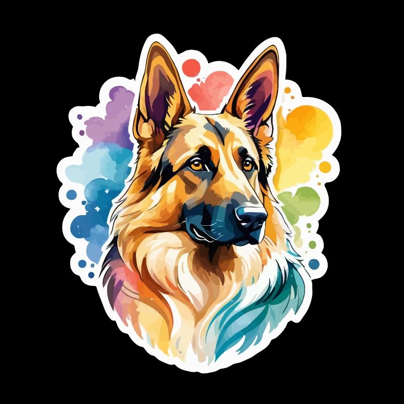 Deutscher Schäferhund Wasserfarben