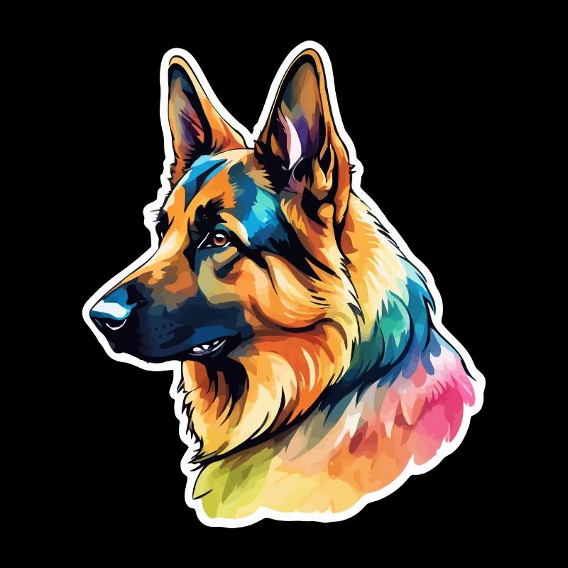 Deutscher Schäferhund Wasserfarben