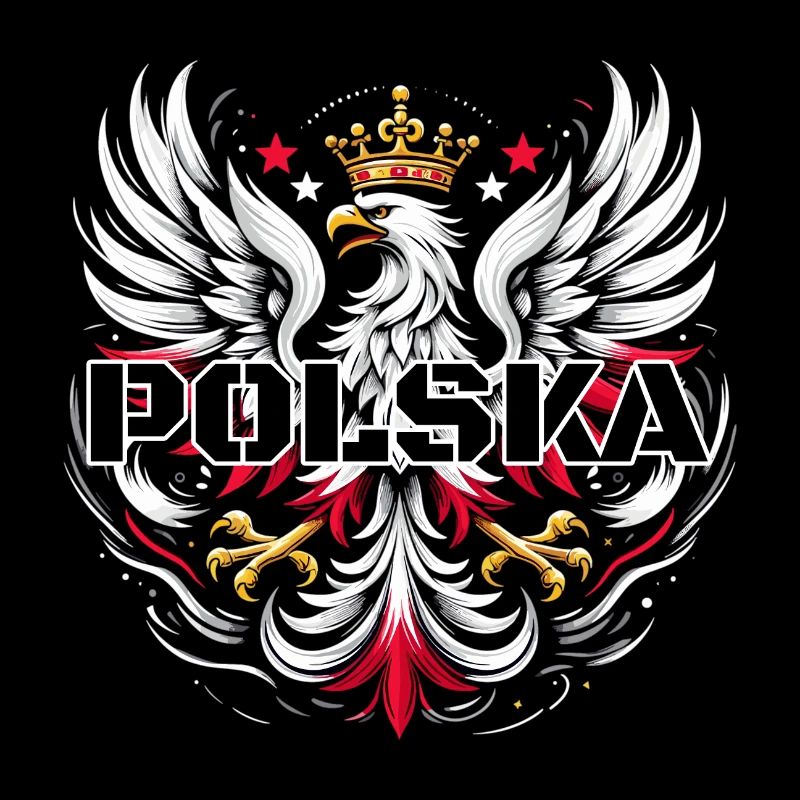 Poland Polska Polish Red White Eagle Crown