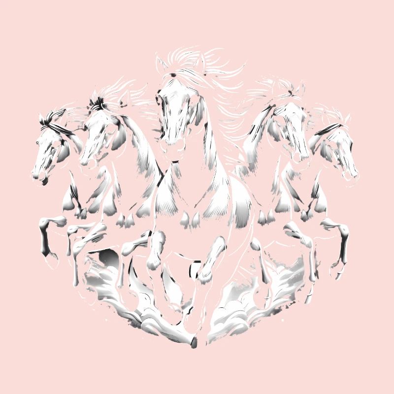 Chevaux de course Dynamic Noir Blanc Design