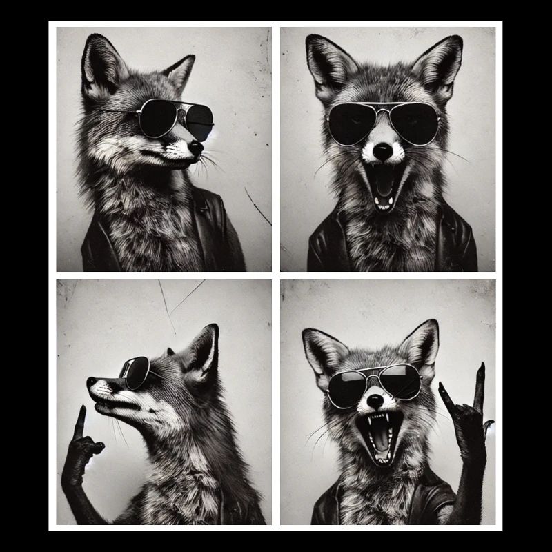 Renard à bascule avec lunettes de soleil – Cool & Wild