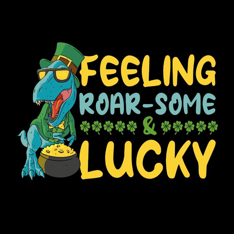 Leprechaun T-Rex Dino Dinosaure Saint-Patrick