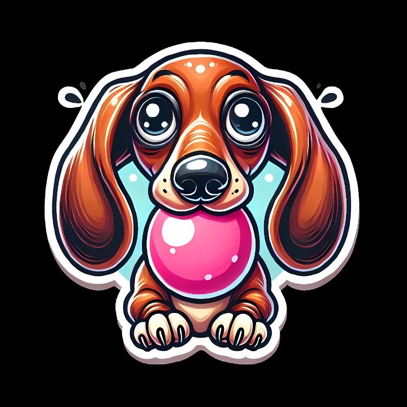 Dessin animé de chewing-gum teckel
