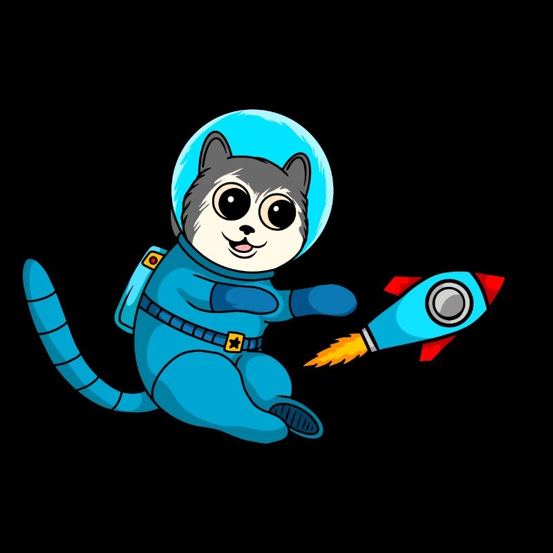 Mignon bande dessinée Chat astronaute dans l’espace