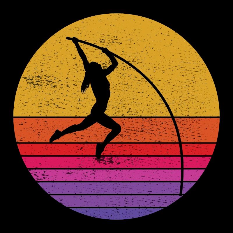 Retro Pole Vault Vaulting Jumping Athletics