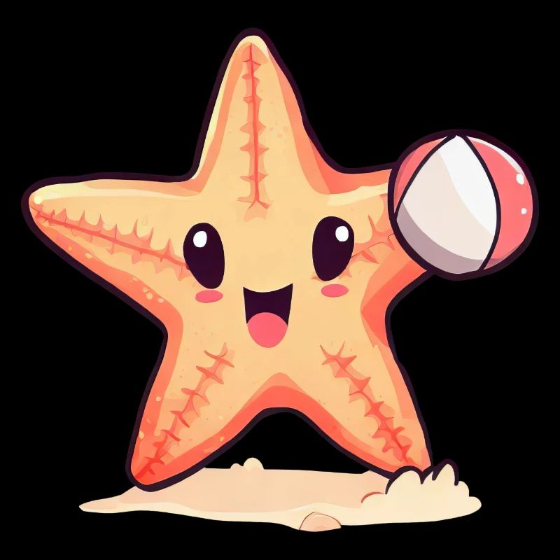 Starfish playing volleyball