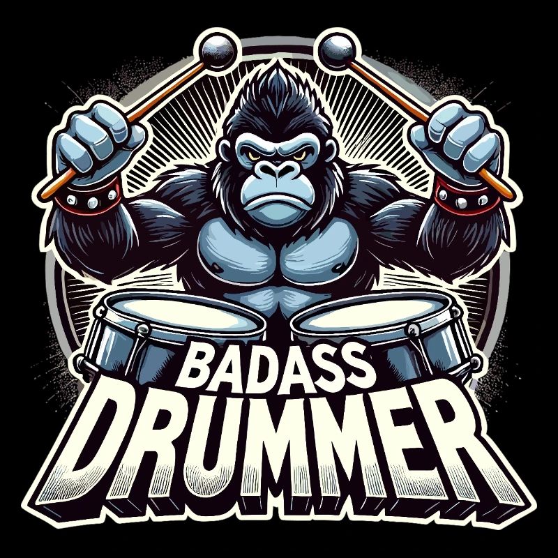 Knallharter Schlagzeuger Gorilla cool Geschenk
