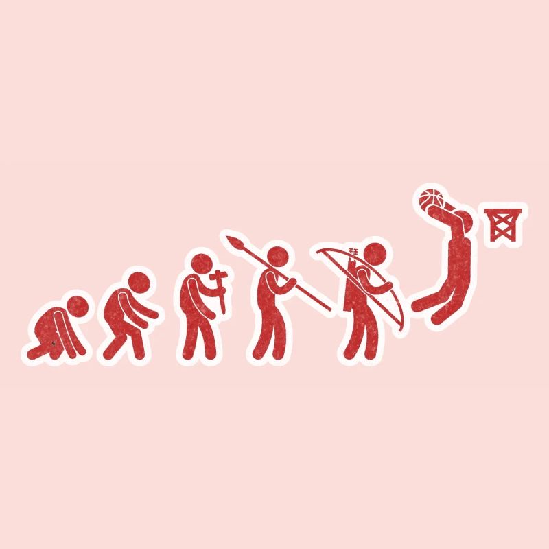 Evolution Basket-ball Rouge Blanc Grunge