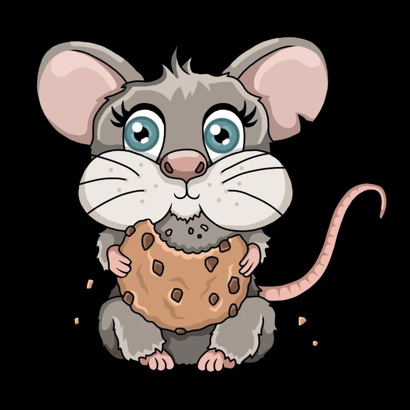 Illustration de dessin animé de miettes de biscuits de souris mignonne