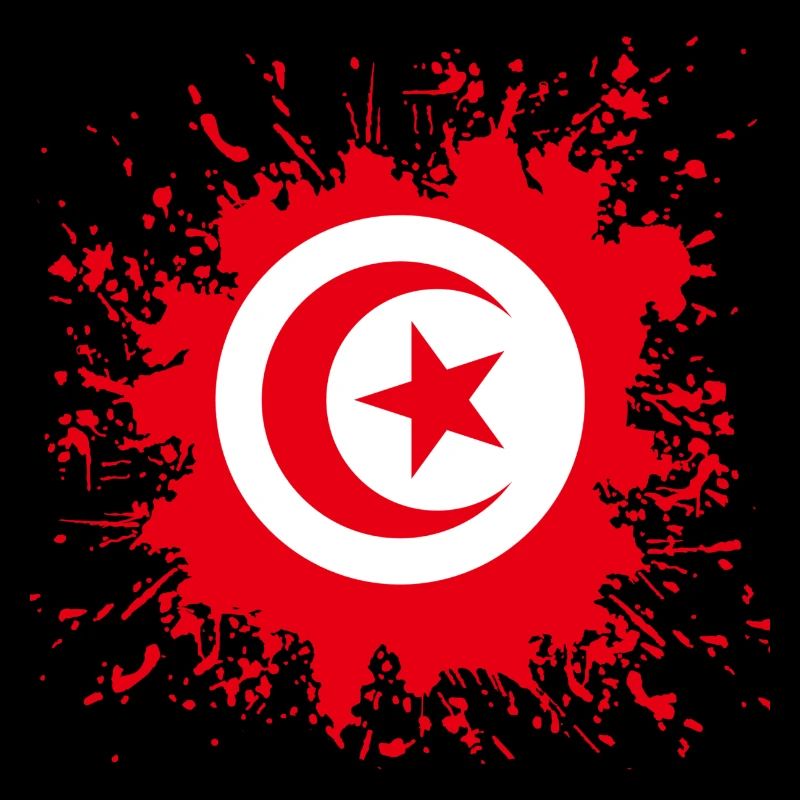 Éclaboussures de couleur du drapeau tunisien