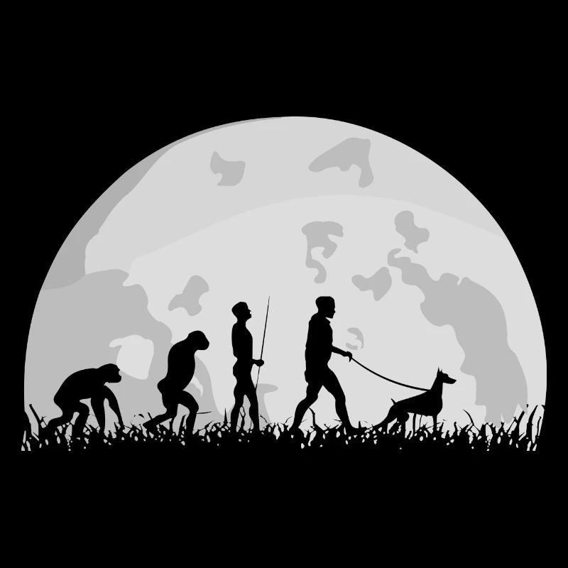 Dobermann propriétaire de chien Evolution Lune Silhouette