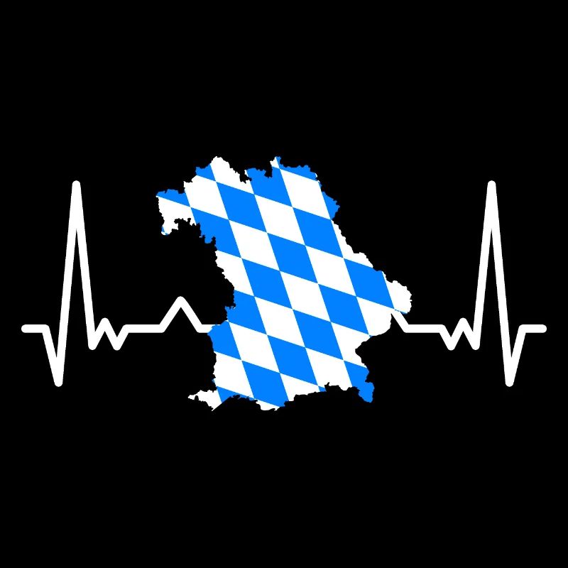 Drapeau de Bavière Heartbeat Drapeau de Bavière Vintage