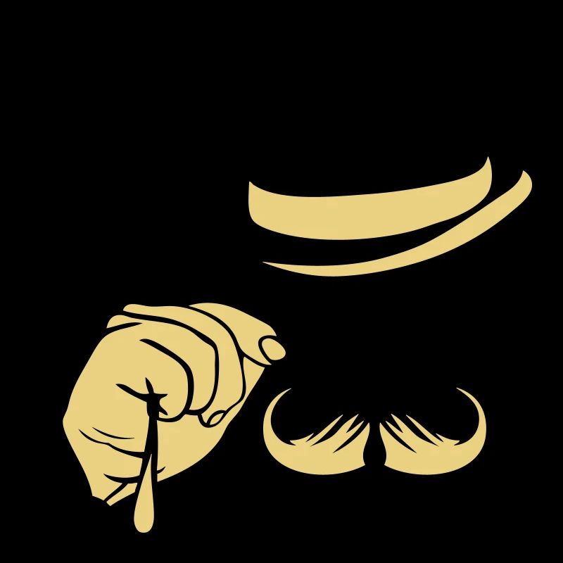 smile hat monocle mustache bowler