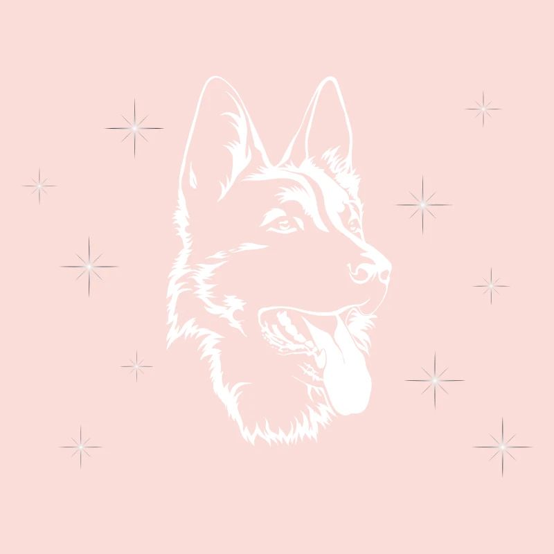 Deutscher Schäferhund mit Sternen