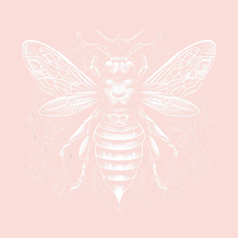White bee with Aztec pattern