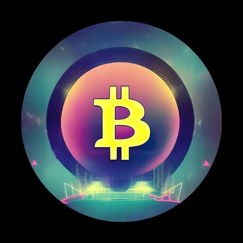 Bitcoin Logo im Synthetische Wave Stil