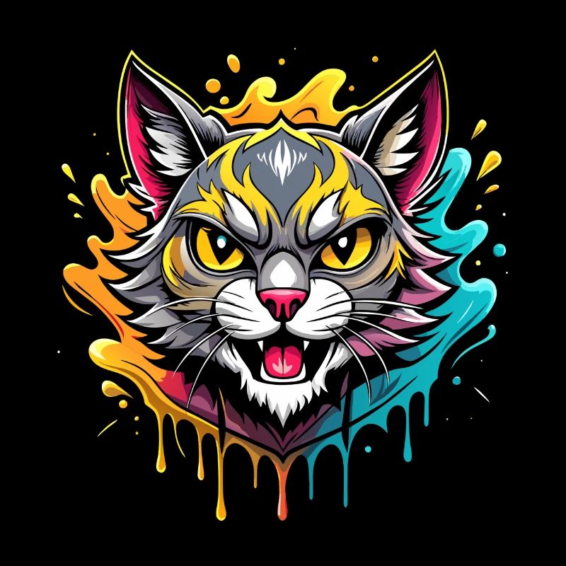 cat color splash