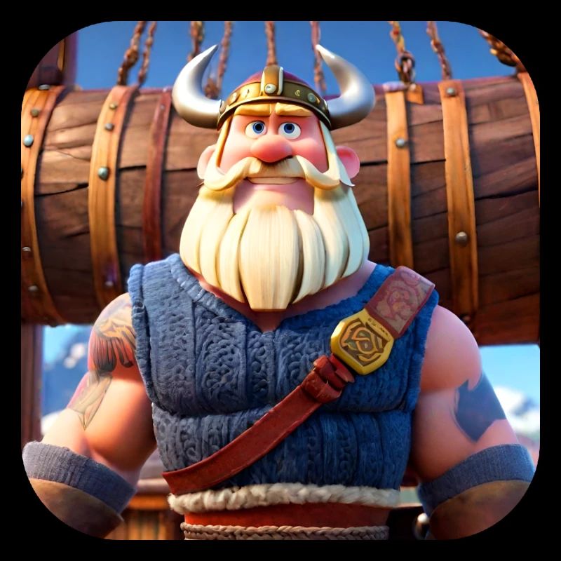 Viking mignon dans un style comique