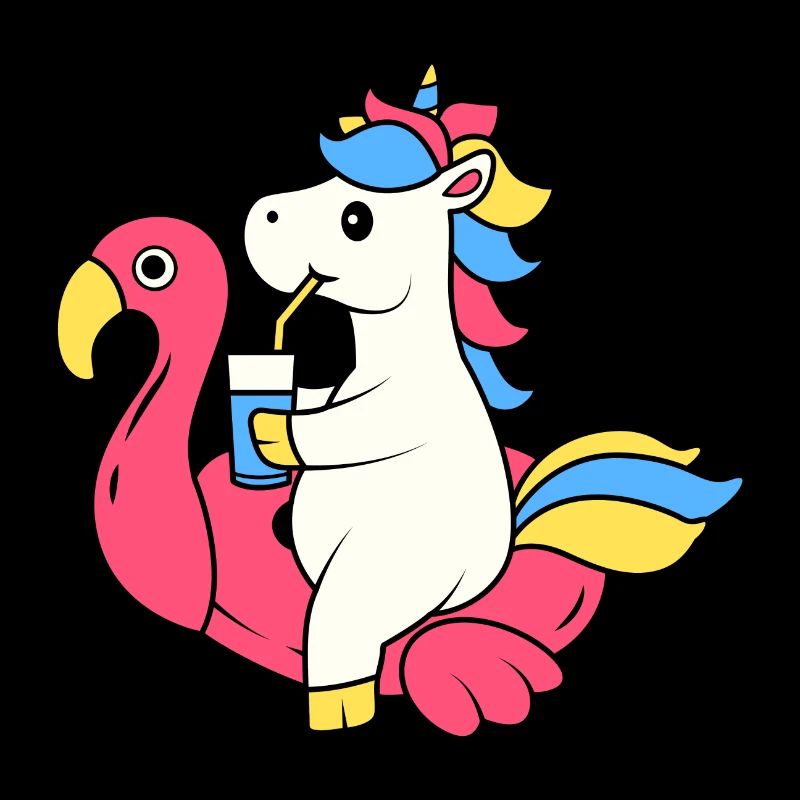 FLAMINGO EINHORN EINHÖRNER PONY REGENBOGEN MOTIVE