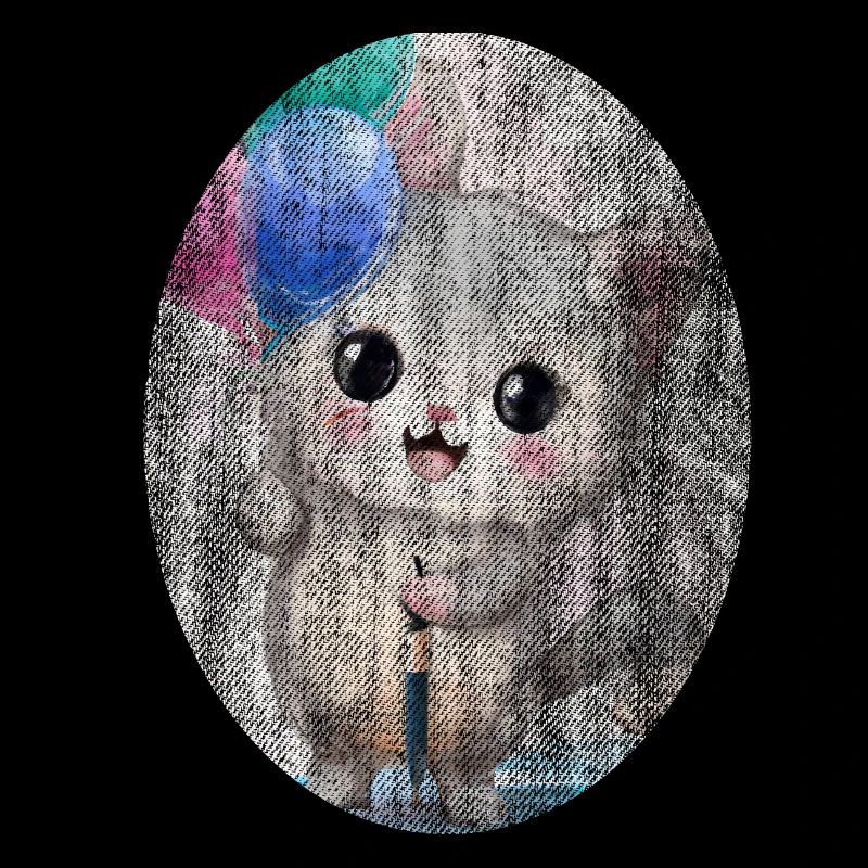 Kätzchen Katze mit Luftballon Gemälde