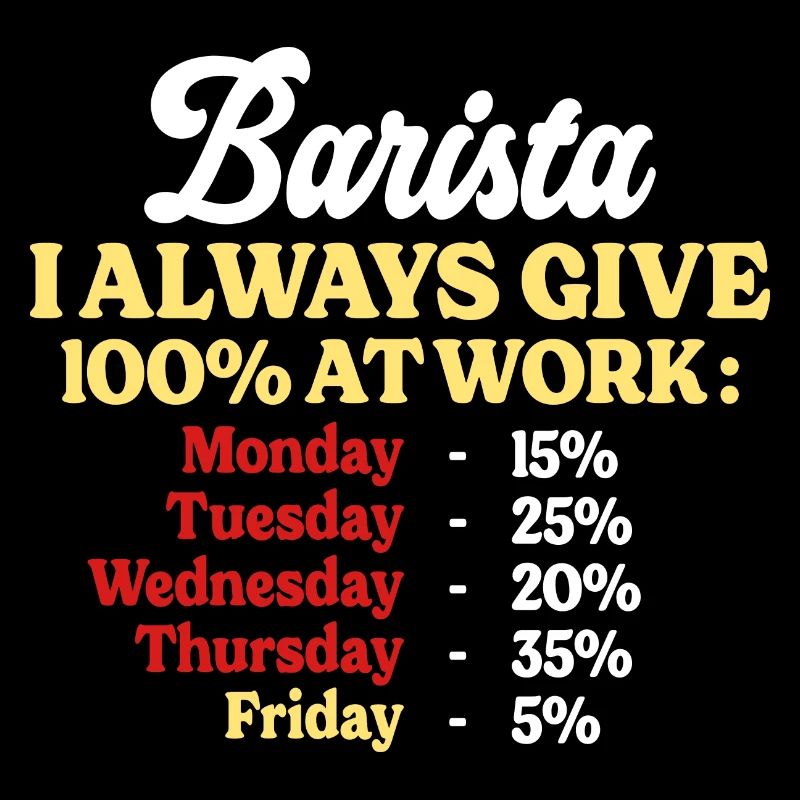 100% bei der Arbeit Lustiges Barista-Zitat