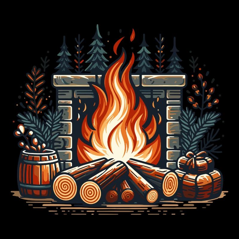 FIREPLACE FIREPLACE DECORATION WINTRY COZY