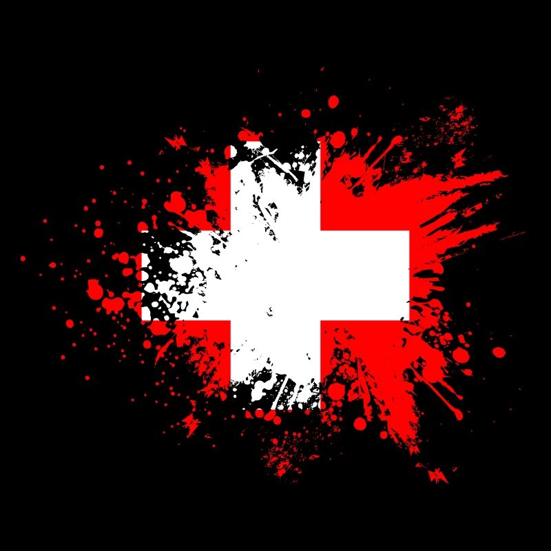 Suisse Drapeau Klecks Croix Éclaboussures de couleur Suisse
