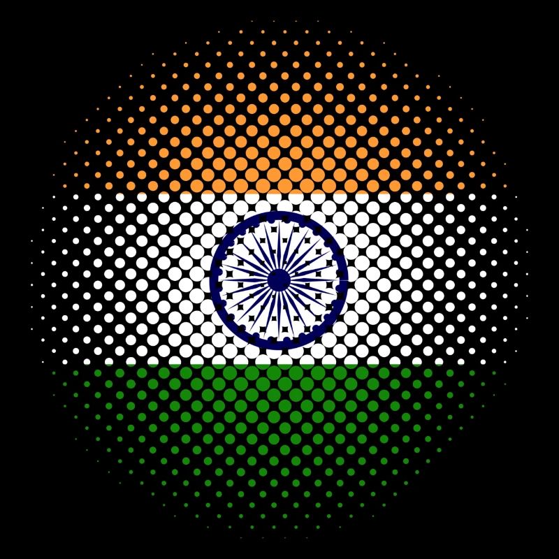 Inde Drapeau Used Look Drapeau indien Vintage