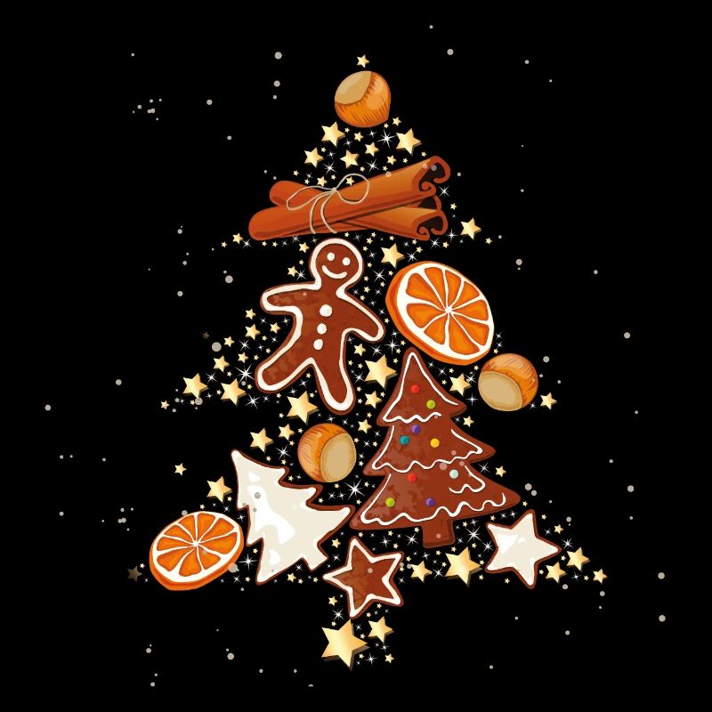 Christmas fir tree gingerbread star biscuits