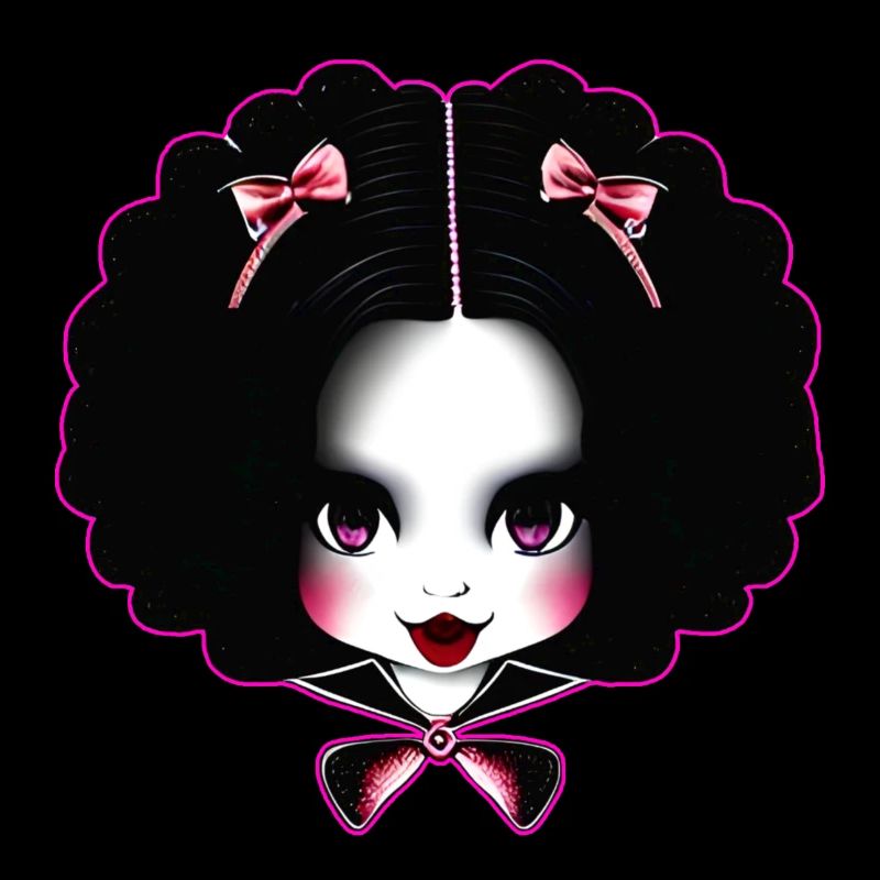 Gothik Mädchen en Gesicht mit roten Lippenstift