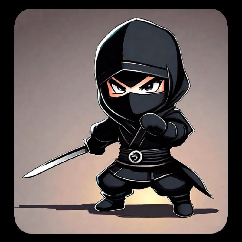 Mignon petit ninja avec épée katana