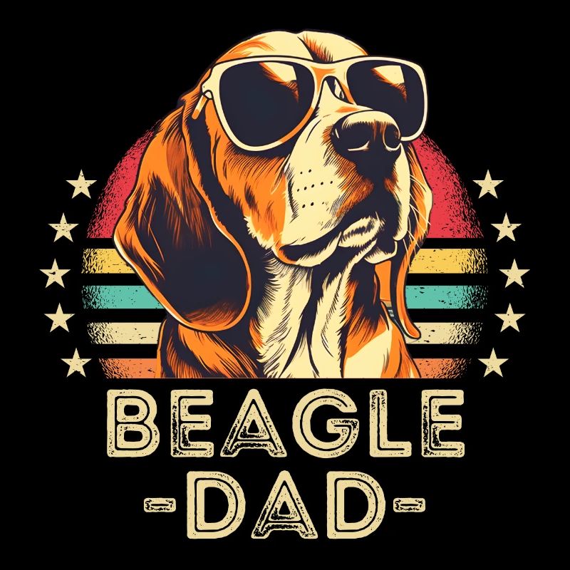 Beagle with sunglasses retro