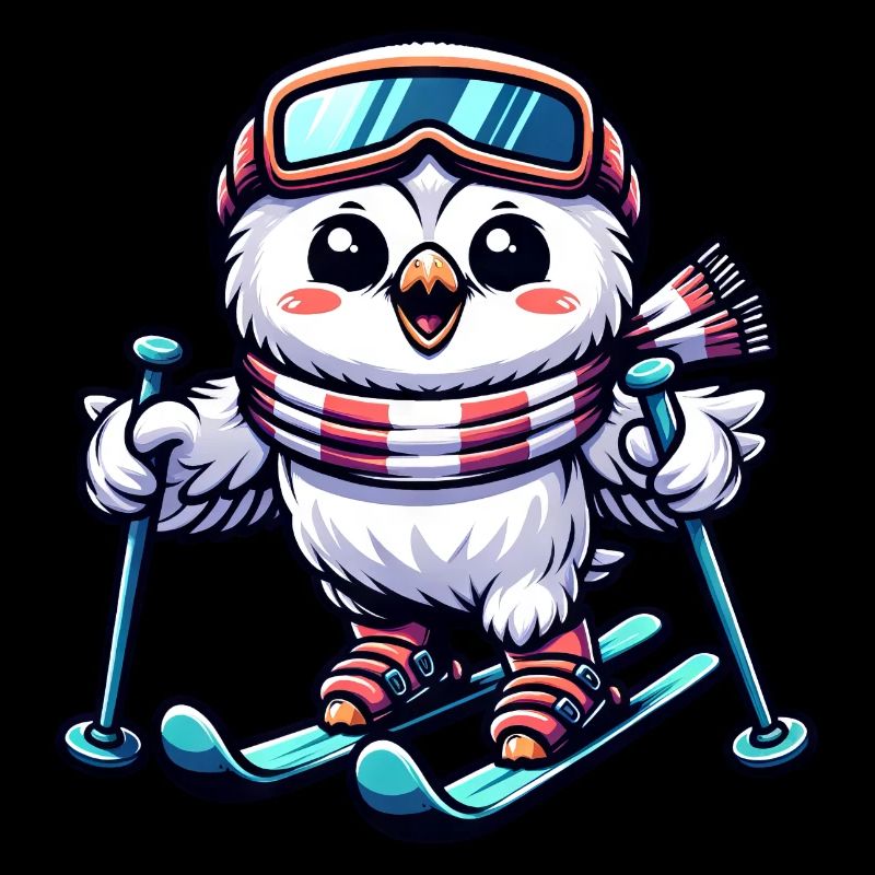 Schneeeule Skifahrer Winter Skiurlaub
