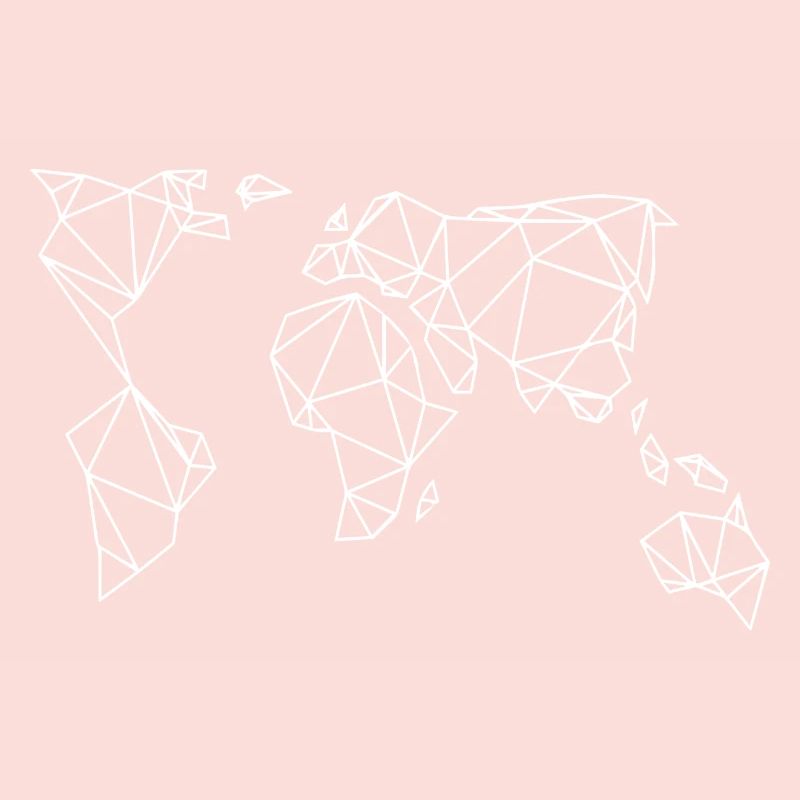 Geometric world map gift idea white