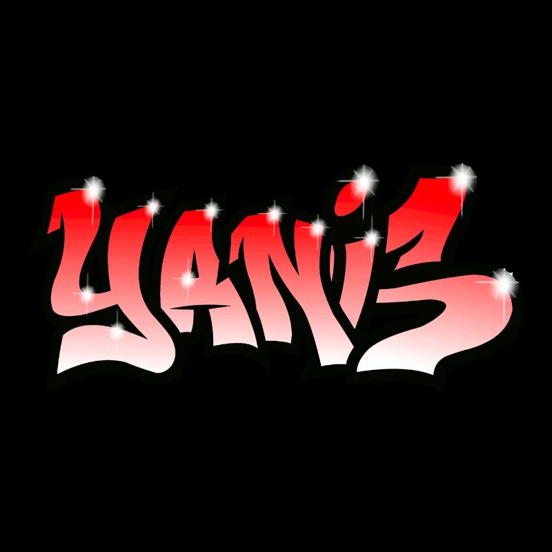 graffiti tag first name YANIS red