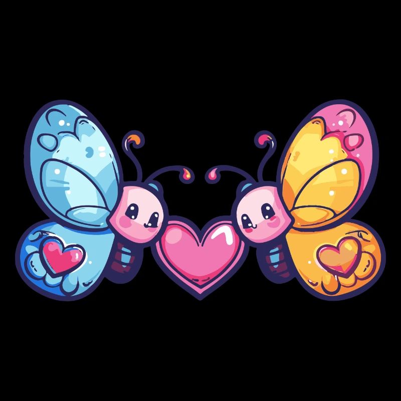 Papillon Couple Amour Saint Valentin
