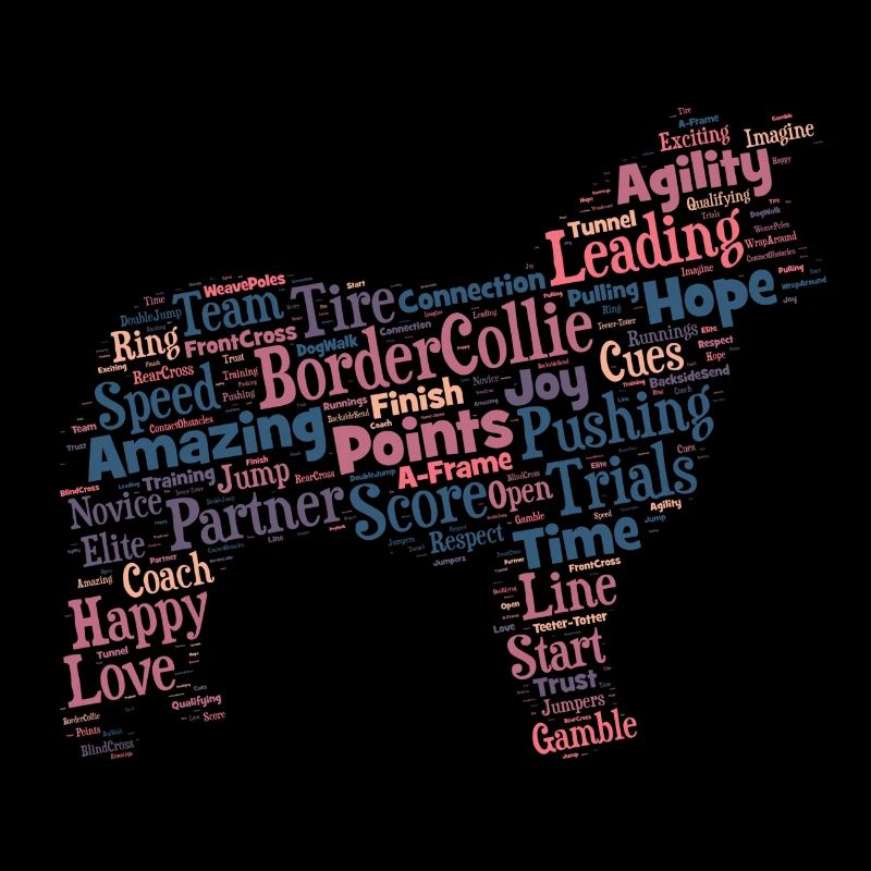 Agility Border Collie Wordcloud engl