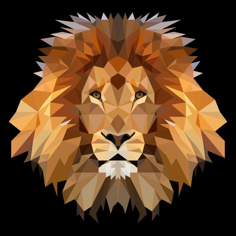 Lion King / Handmade Polygon Artwork Löwe