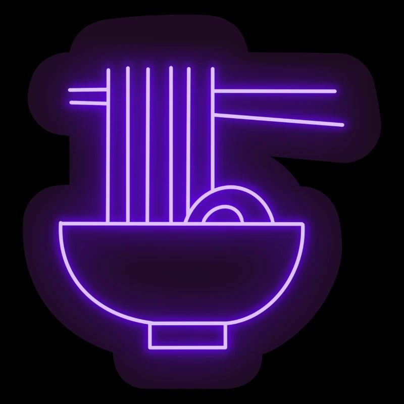 Lila Neon Ramen Aufkleber
