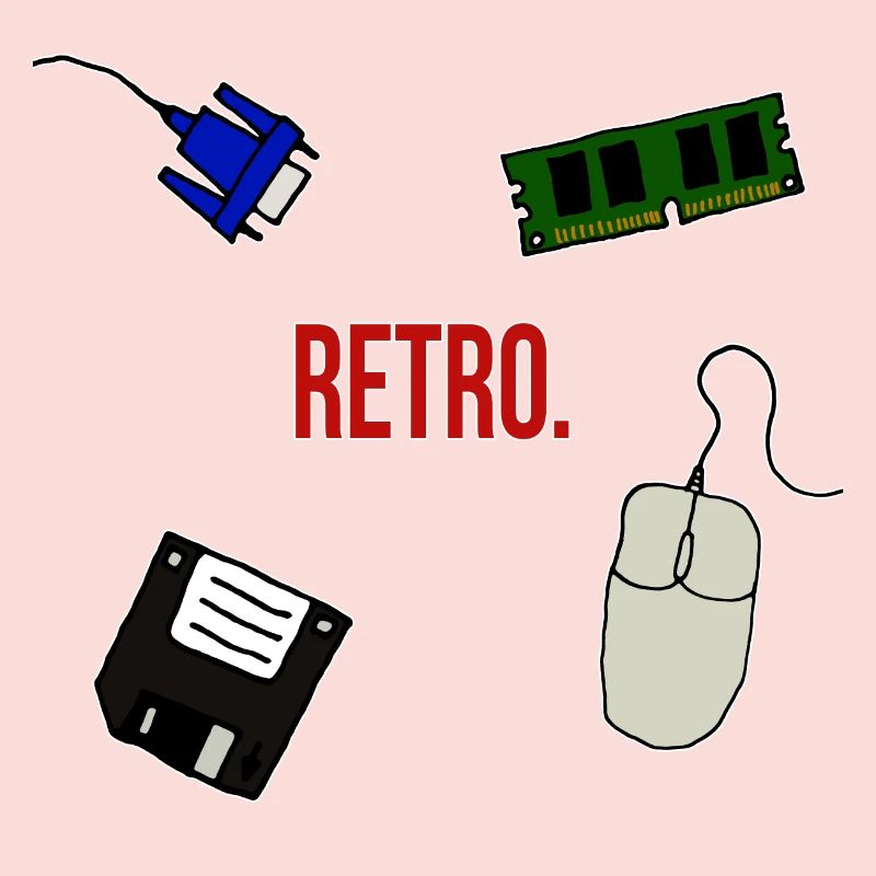 Retro Computer Schriftzug Statement Geschenk 90er