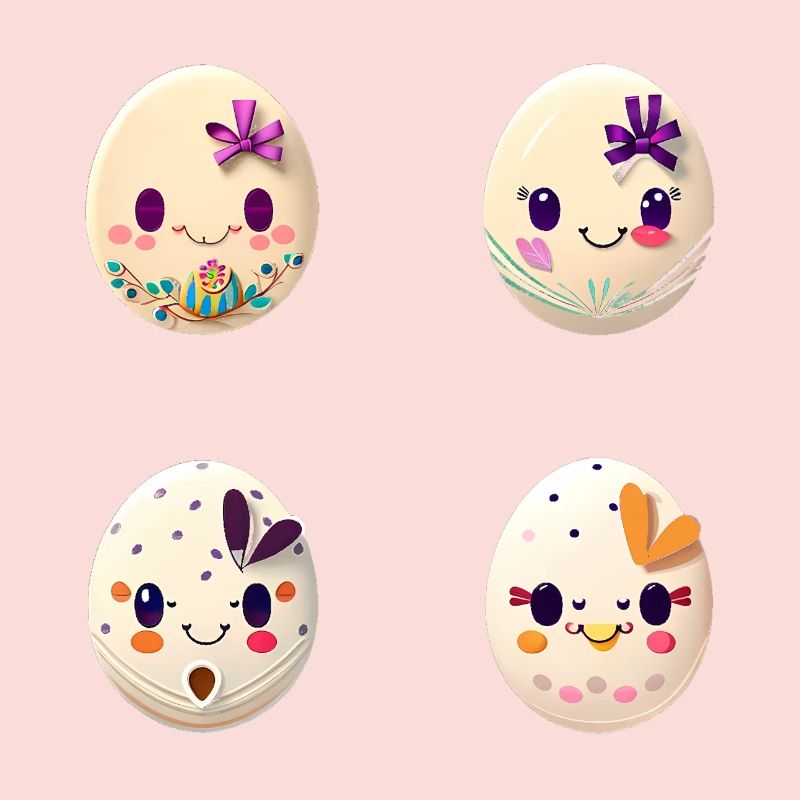 Colorful eggs painted for Easter
